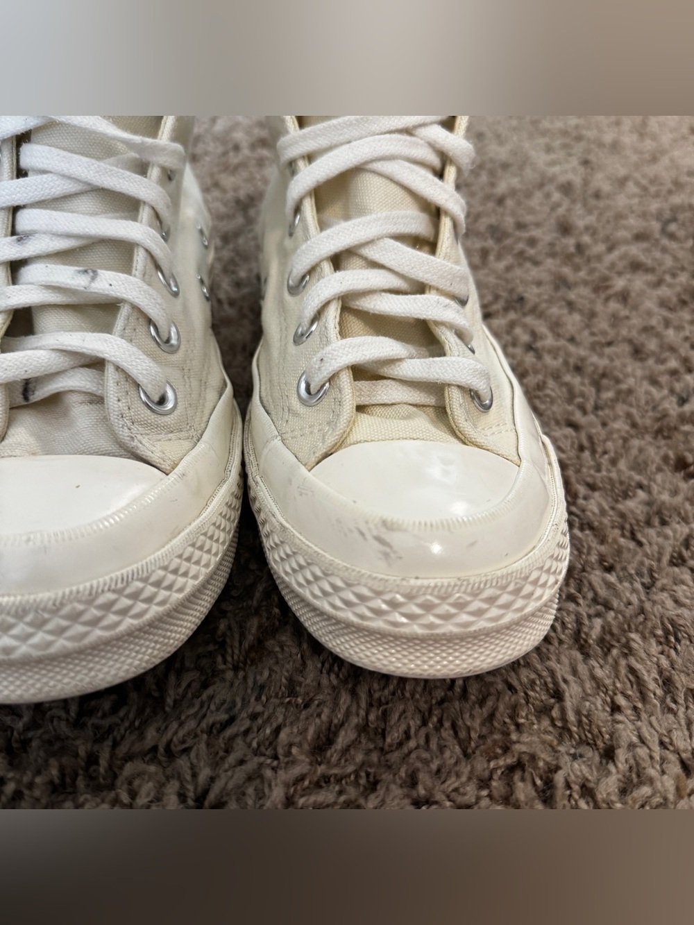 Comme des Garcons Play x Converse White High Top Sneakers - Picture 2 of 11